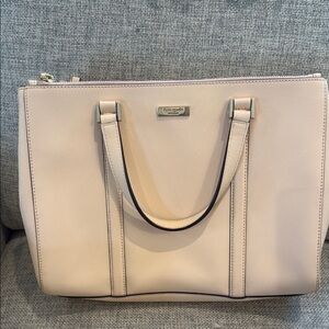 Kate Spade Cream Blush Structured Tote with Top Handles